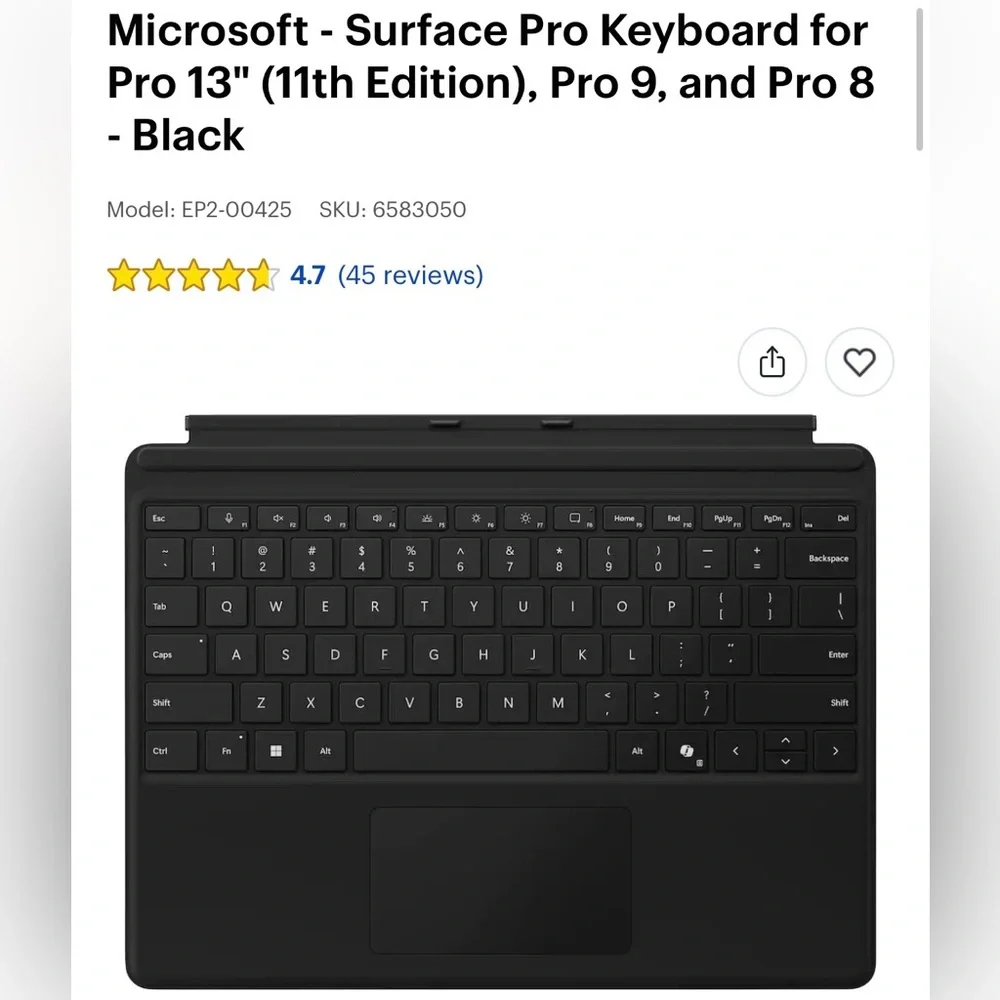 Microsoft Surface Pro Keyboard - Black